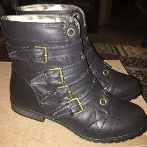 Michael Antonio McKenna Combat Style Black Boots Size 9 New - Picture 2 of 5